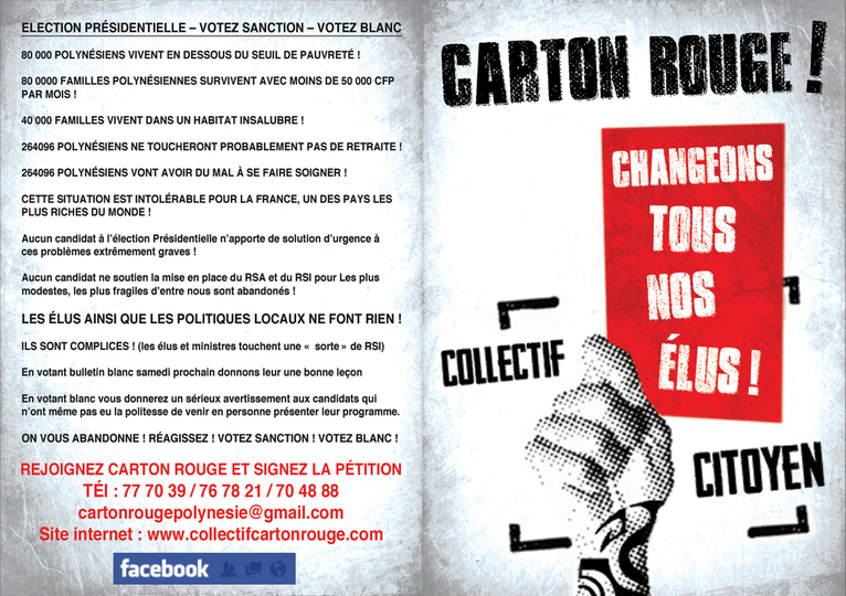 Le collectif carton rouge appelle à voter blanc Le collectif carton rouge appelle à voter blanc