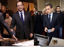 Présidentielle: Hollande (28,63%) et Sarkozy (27,18%) qualifiés pour le second tour (ministère de l'Intérieur) Présidentielle: Hollande (28,63%) et Sarkozy (27,18%) qualifiés pour le second tour (ministère de l'Intérieur)