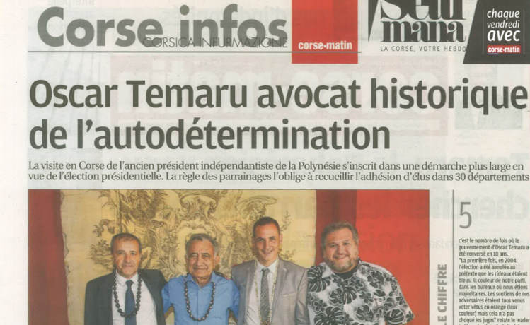 Temaru rencontre les "parrains" corses