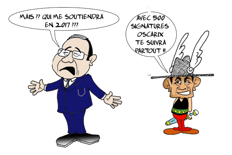 " Le tête-à-tête Oscar / Hollande " par Munoz " Le tête-à-tête Oscar / Hollande " par Munoz