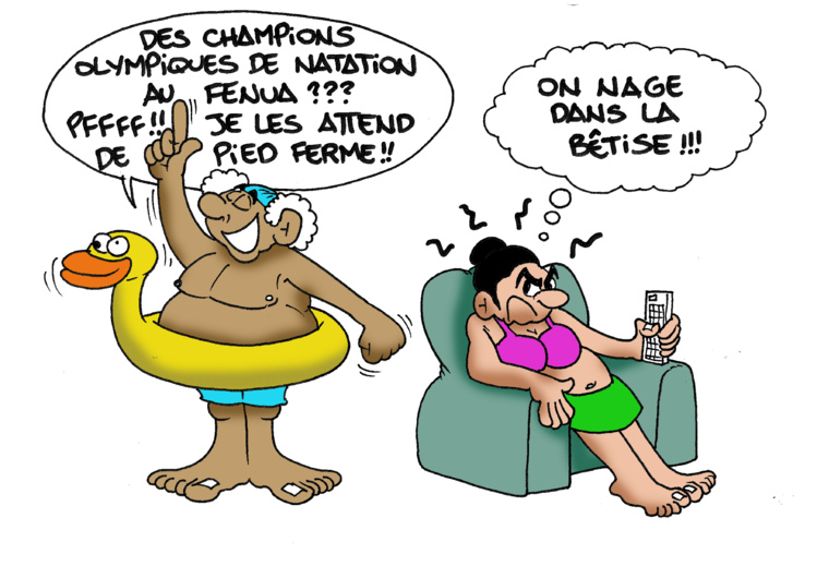 " Les champions de natation au fenua " par Munoz