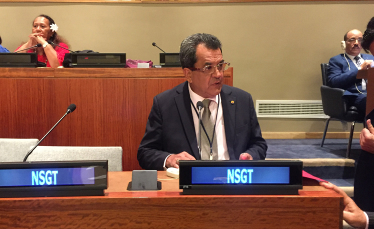 Edouard Fritch, mardi lors de son intervention devant la 4e commission de l'ONU. Edouard Fritch, mardi lors de son intervention devant la 4e commission de l'ONU.