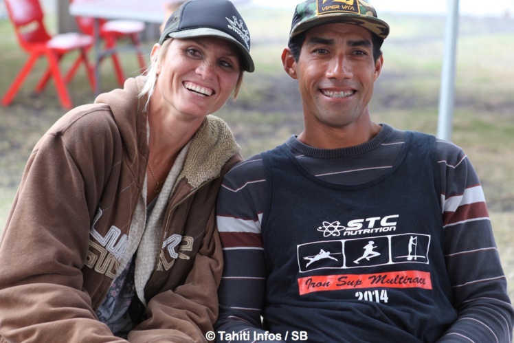 Georges Avec sa femme Leilani championne de SUP également Georges Avec sa femme Leilani championne de SUP également