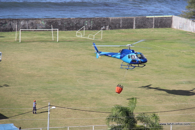 La société Tahiti Helicopters a été sollicitée pour des largages aériens.