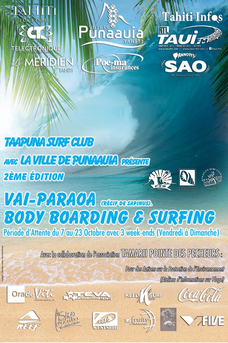 Surf/Bodyboard – Vai-Paraoa : Une nouvelle compétition sur vague de récif Surf/Bodyboard – Vai-Paraoa : Une nouvelle compétition sur vague de récif