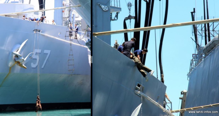 Un marin de la Marine coréenne se fait une belle frayeur dans le port de Papeete