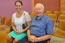 Gaston Flosse et Pascale Haiti, en mai 2016 au palais de justice de Papeete.