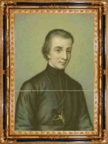 L’un des rares portraits de Pierre Chanel, représenté déjà canonisé.
