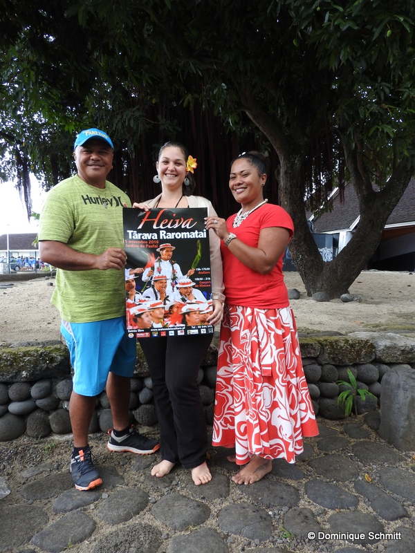 Edwin Teheiura, chef du groupe Faretou et membre du comité organisateur, Hinatea Ahnne, la directrice de la Maison de la culture, et Tanya Tahauri, la nouvelle chargée de mission au ministère de la Culture pour la promotion des langues, ont présenté hier la deuxième édition du Heiva Tārava.