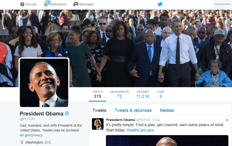 Cadeau d'Obama à son successeur: 11 millions d'abonnés Twitter Cadeau d'Obama à son successeur: 11 millions d'abonnés Twitter