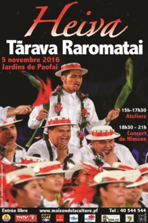 Seconde édition du Heiva Tarava Raromatai aujourd'hui Seconde édition du Heiva Tarava Raromatai aujourd'hui