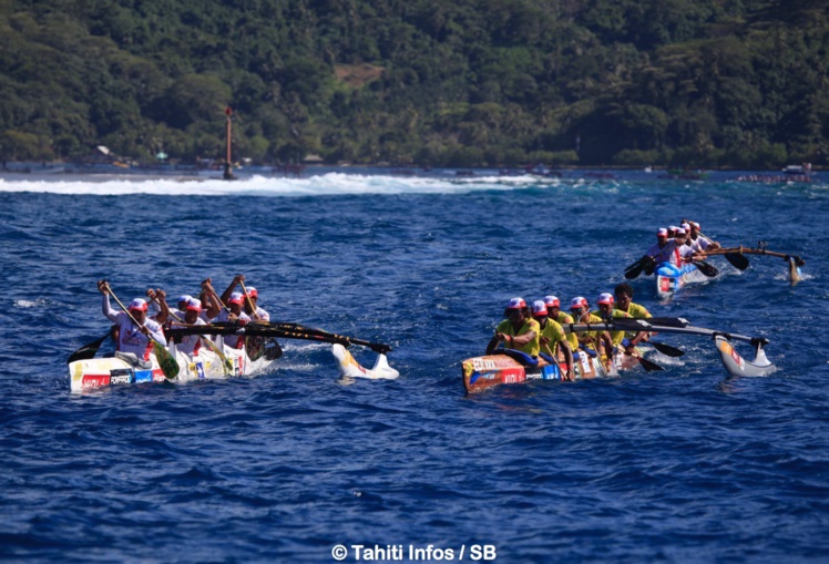 Edt Va'a à la lutte avec Team Opt A lors de la troisième étape