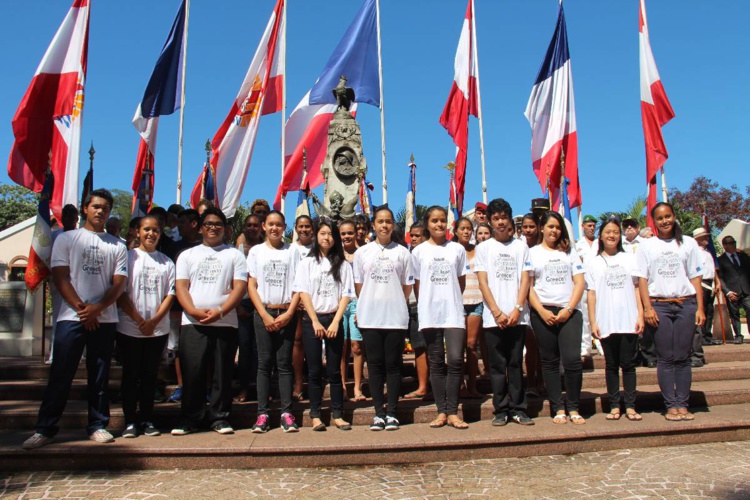 30 jeunes polynésiens à la cérémonie de l'Armistice