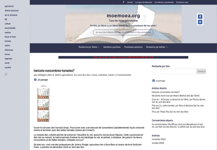 Moemoea, un site qui recense (presque) tous les livres polynésiens Moemoea, un site qui recense (presque) tous les livres polynésiens