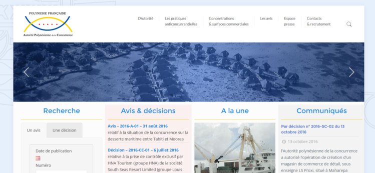 L’Autorité polynésienne de la concurrence a son site internet L’Autorité polynésienne de la concurrence a son site internet