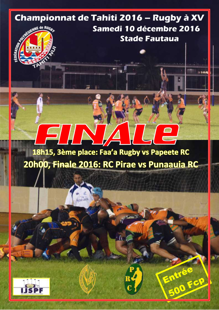 Rugby – Championnat 2016 : Une finale Pirae-Punaauia à ne pas rater Rugby – Championnat 2016 : Une finale Pirae-Punaauia à ne pas rater