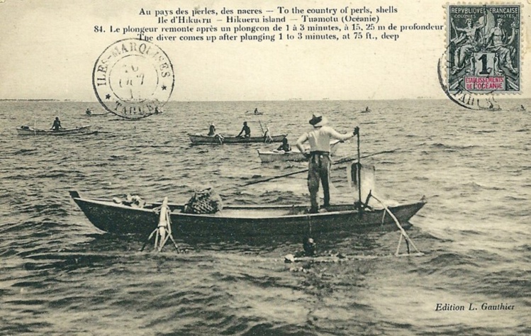 Pêcheurs et Plongeurs au pays de la nacre en 1912, île Hikueru, Tuamotu,. Photo Lucien Gauthier Pêcheurs et Plongeurs au pays de la nacre en 1912, île Hikueru, Tuamotu,. Photo Lucien Gauthier