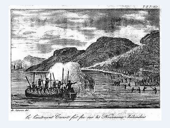 Après la mort du chef de l’expédition, les équipages attaquèrent les Maoris pour venger les 27 hommes tués et dévorés.