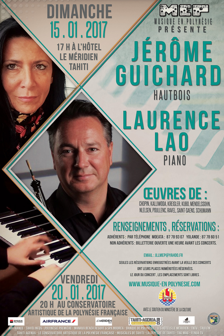 Concerts de hautbois et piano les 15 et 20 janvier Concerts de hautbois et piano les 15 et 20 janvier