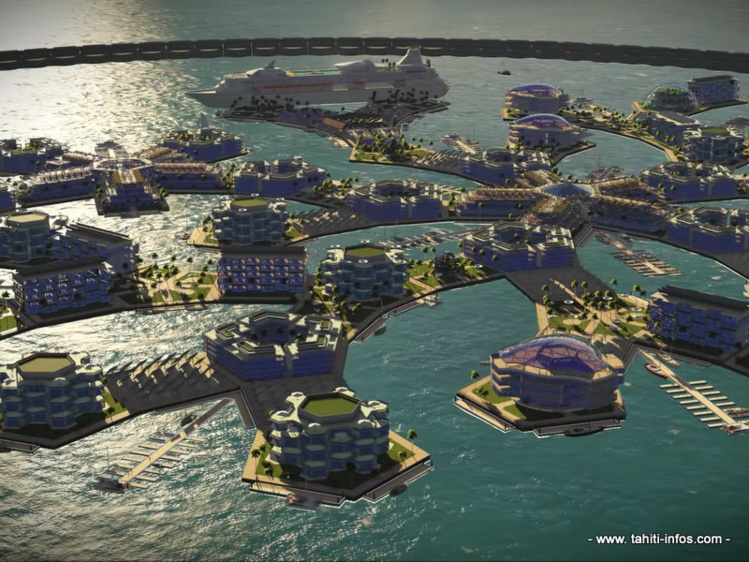 Projet d'île flottante : mise à l'eau prévue en 2018 Projet d'île flottante : mise à l'eau prévue en 2018
