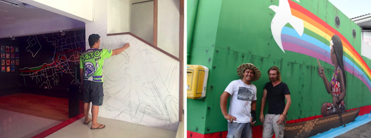 Fresque de Seth avec l'artiste local Rival. (Crédit photo : TNG/Ono'u) Fresque de Seth avec l'artiste local Rival. (Crédit photo : TNG/Ono'u)
