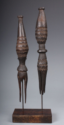 Les célèbres fourchettes destinées à la consommation de chair humaine aux Fidji ; on en trouve dans de très nombreux musées autour du monde.