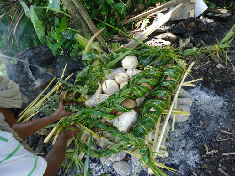 Aujourd’hui, aux Fidji, dans les complexes hôteliers, les touristes peuvent savourer les mets préparés au four, à la manière du four tahitien ; évidemment, sans chair humaine ! Aujourd’hui, aux Fidji, dans les complexes hôteliers, les touristes peuvent savourer les mets préparés au four, à la manière du four tahitien ; évidemment, sans chair humaine !