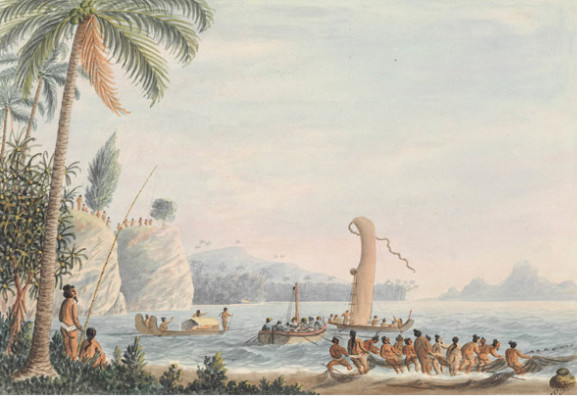 Tarra Heads, in Matavai bay - Island of Otahytey – La pointe du Taraha’a dans la baie de Matavai en 1792