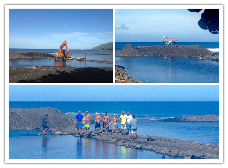 Une scène quelque peu inhabituelle ce mercredi à Tahar'u. © Maire Grandin Une scène quelque peu inhabituelle ce mercredi à Tahar'u. © Maire Grandin