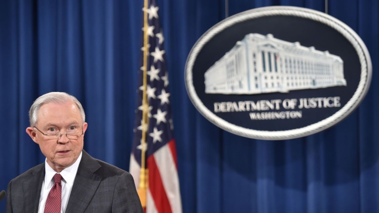 Le ministre américain de la Justice Jeff Sessions, le 2 mars 2017 à Washington  afp.com/Nicholas Kamm