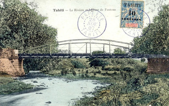 Le vieux pont de la rivière Fautaua en 1907