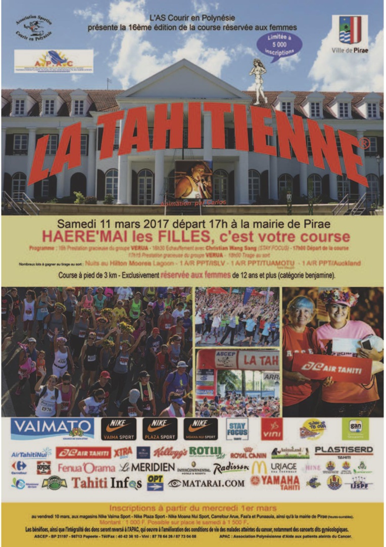 Course à pied – La Tahitienne : Haere mai les filles, c’est votre course ! Course à pied – La Tahitienne : Haere mai les filles, c’est votre course !