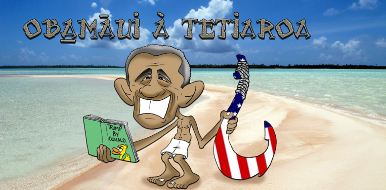 " Obama à Tetiaroa " par Munoz " Obama à Tetiaroa " par Munoz