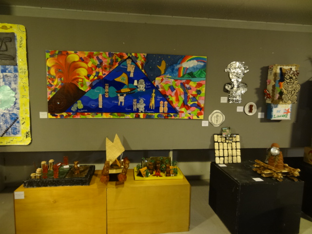 L’espace d’exposition du Musée de Tahiti et des îles dédié aux œuvres des scolaires, réalisées pour le concours Tiki.