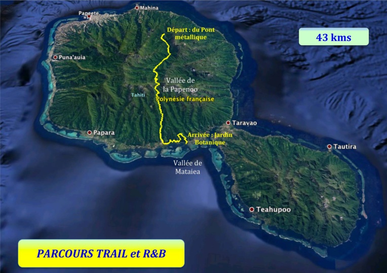 Une traversée de Tahiti de 42 km...