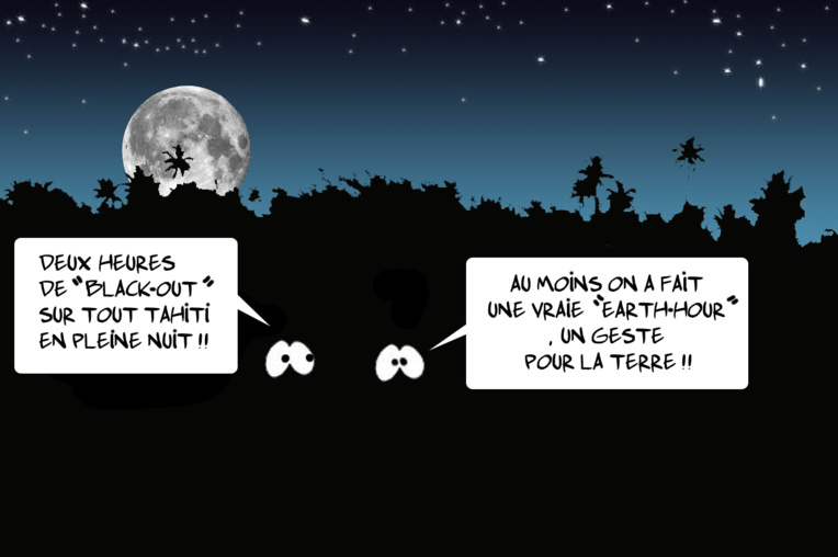 " Le Black-out sur Tahiti " vu par Munoz
