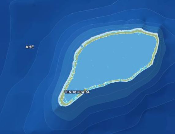 Ahe, dans l'Ouest des Tuamotu (Carte www.tefenua.gov.pf)