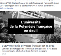 L'UPF rend hommage à Alexey Zykin et sa femme, décédés en plongée à Ahe L'UPF rend hommage à Alexey Zykin et sa femme, décédés en plongée à Ahe