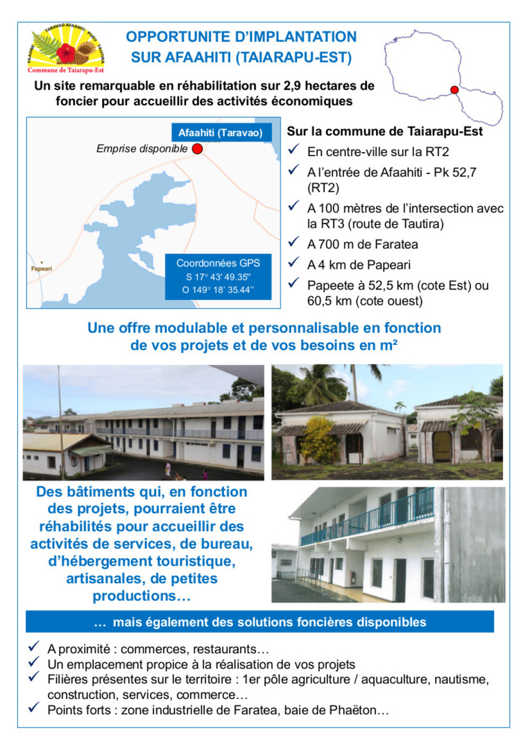 Un appel à projets pour le site de l'ancien fort de Taravao Un appel à projets pour le site de l'ancien fort de Taravao