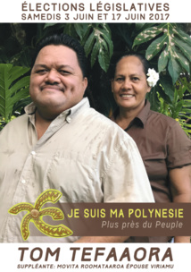 Tom Tefaaora et sa suppléante Movita Viriamu. Tom Tefaaora et sa suppléante Movita Viriamu.