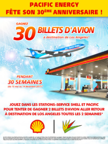 Jeu Shell Pacific: Une première gagnante à Moorea remporte deux billets d'avion pour Los Angeles Jeu Shell Pacific: Une première gagnante à Moorea remporte deux billets d'avion pour Los Angeles