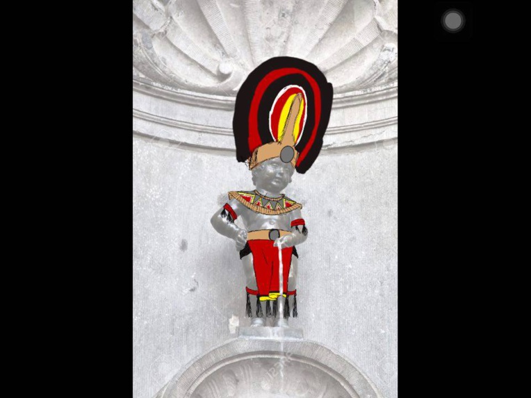 Le Manneken-Pis habillé par une lycéenne polynésienne