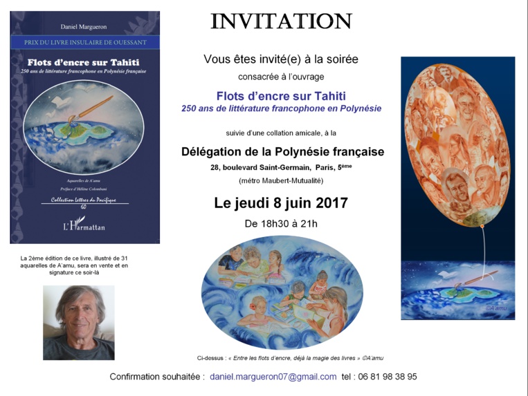 Flots d'encre sur Tahiti en dédicace à Paris