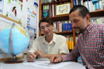 Gerbert Bouyssou, à gauche et Anthony Tchékémian (à droite) ont participé à la création de ce parcours.