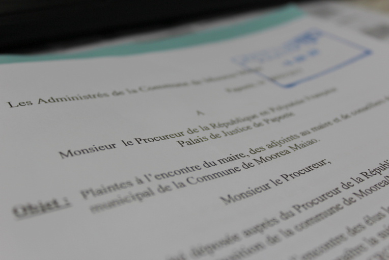Le courrier est arrivé au palais de justice de Papeete le 16 juin. Le courrier est arrivé au palais de justice de Papeete le 16 juin.
