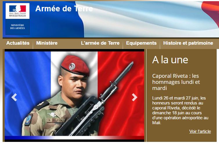 Hommage militaire à Paris pour le caporal Albéric Riveta