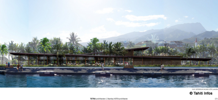 Le futur terminal vu depuis la mer Le futur terminal vu depuis la mer