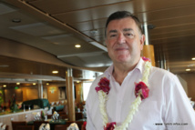 Jean-Pierre Philibert, le président de la Fedom, à bord de l'Aranui V.