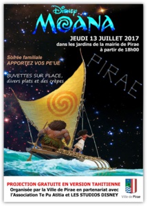 Pirae : projection de Moana en tahitien ce jeudi soir Pirae : projection de Moana en tahitien ce jeudi soir