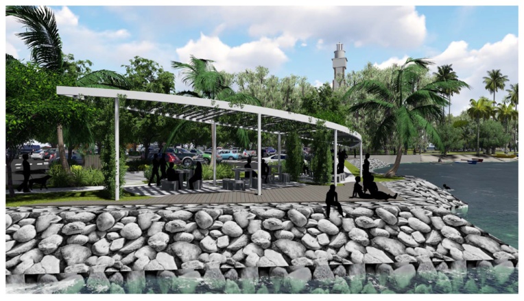 Une pergola sera construite en bord de mer.